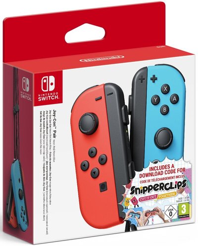 The Neon Joy-Con that had a download code for the game inside